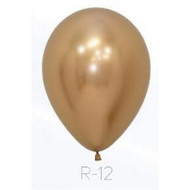 30cm Inflated Latex - Chrome Gold
