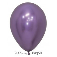 30cm Inflated Latex - Chrome Purple