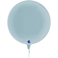 11" Inflated Foil Globe - Pastel Blue