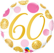 #60 Pink & Gold Dots - 45cm Flat Foil
