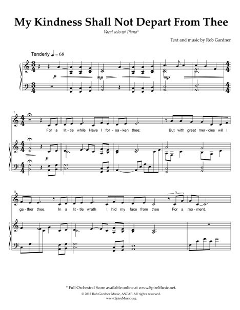 My Kindness Shall Not Depart From Thee Sheet Music