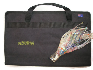  ProFishional Fishing Lure Bag black made from Cordura inside view 6 Pockets