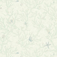 344962 - Versace Nautical Shell Coral Green White AS Creation Wallpaper