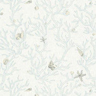 344963 - Versace Nautical Shell Coral Blue White AS Creation Wallpaper