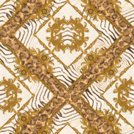 349043 - Versace Ornament Zebra Brown Gold AS Creation Wallpaper