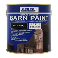 2.5lt Bedec Acrylic Exterior Barn Paint Satin Black For All External Wood