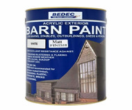 5lt Bedec Acrylic Exterior Barn Paint Matt White For All External Wood