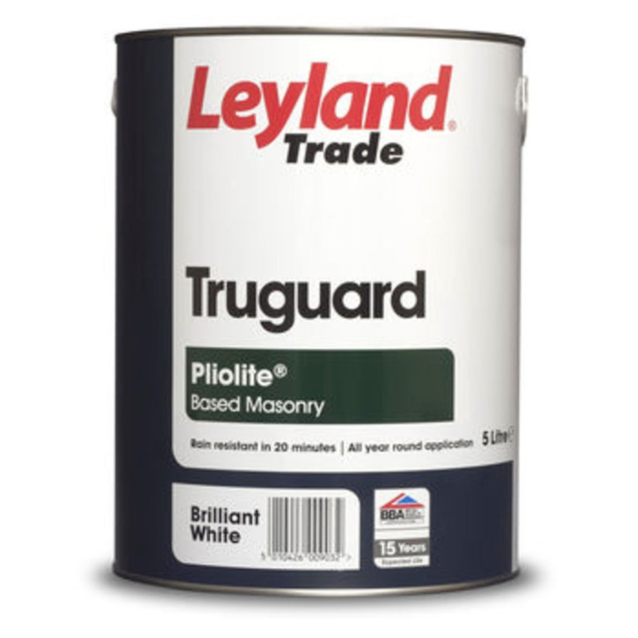 5lt Leyland Pliolite All Weather Masonry Paint Brilliant White Shades