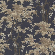 1602-100-05  - Avington Trees Blossoms Taupe Blue 1838 Wallpaper