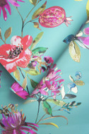 90520 - Elias Floral Pomegranates Teal Multicoloured Holden Decor Wallpaper