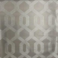 Y6221202 - Mid Century Grey Silver Lattice Stripes SJ Dixons Wallpaper