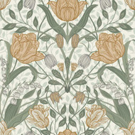 33006 - Apelviken Leafy Vines Blossom White/yellow Galerie Wallpaper