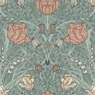 33010 - Apelviken Leafy Vines Blossom Green/pink Galerie Wallpaper
