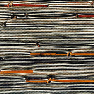 SUA501 - Sumatra Rattan Striped Black Brown Copper Omexco Wallpaper