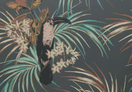 1907-135-05 - Elodie Toucan Foliage Charcoal 1838 Wallpaper