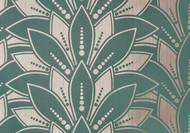 1907-139-05 - Elodie Art Deco Leaf Foil Mint 1838 Wallpaper