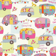 343453 - Boys & Girls Camping Caravans Multicoloured AS Creation Wallpaper