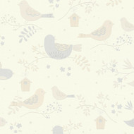 367561 - Boys & Girls Birds Branches Beige Grey White AS Creation Wallpaper