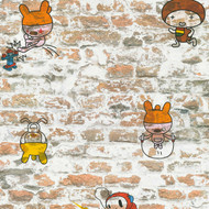 369871 - Boys & Girls Brickwork Comic Beige Brown Grey AS Creation Wallpaper