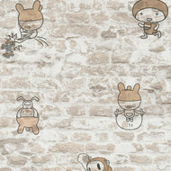 369873 - Boys & Girls Brickwork Comic Beige Grey AS Creation Wallpaper