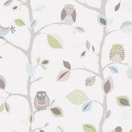 856333 - Boys & Girls Owls Trees Blue Green Multicoloured AS Creation Wallpaper