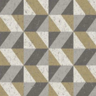 FD25311 - Architecture Geometric Cork Triangles Grey Gold Fine Decor Wallpaper