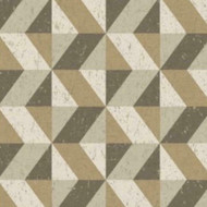 FD25315 - Architecture Geometric Cork Triangles Gold Fine Decor Wallpaper
