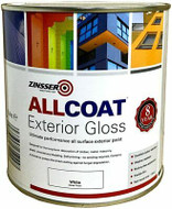 2.5ltr Zinsser AllCoat Multi Surface Paint Gloss Finish Black *No Primer*