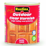 250Ml Rustins Quick Dry Outdoor Clear Varnish - Gloss Clear
