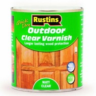500ml Rustins Quick Dry Outdoor Clear Varnish - Matt Clear