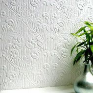 RD0630 Anaglypta Supaglypta Charles Paintable Textured White Wallpaper