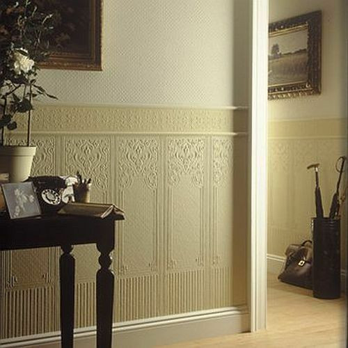 RD06700 Anaglypta Dado Panels Oriental White Textured Paintable Wallpaper Shades Colour Centre
