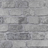RD411 Grey Realistic 3D Brick Effect Granular Textured Wallpaper by Anaglypta