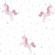 100795402 - Girl Power Unicorns Stars Purple Casadeco Wallpaper
