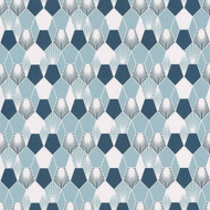 100016606 - Jungle Interlocking Gemstones Blue Casadeco Wallpaper