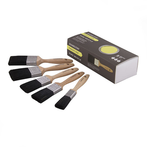 Hamilton 5pce Prestige Pure Bristle Paint Brush Box Set 23120005 Shades Colour Centre
