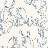 83826537 - Idylle Painterly Flowers Blue Casadeco Wallpaper