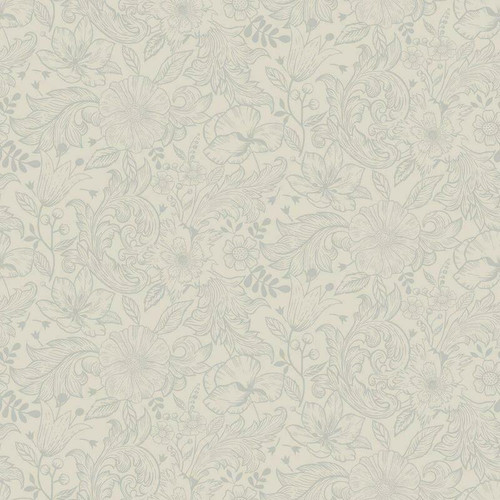 S13125 - Sommarang Floral Sketch Outline White Galerie Wallpaper ...