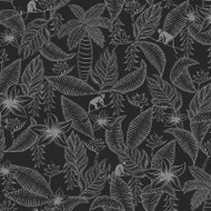 12705 - Ted Baker Fantasia Botanics Animals Black Silver Galerie Wallpaper