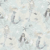G78389 - Tiny Tots 2 Mermaids Grey Silver Glitter Galerie Wallpaper