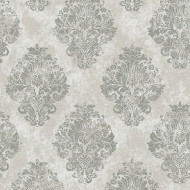 W78226 - Metallic FX Damask Silver Galerie Wallpaper