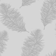 12626 - Glistening 2 Feather Grey Silver Holden Wallpaper