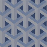 12810 - Glistening 2 Trident Geometric Navy Holden Wallpaper