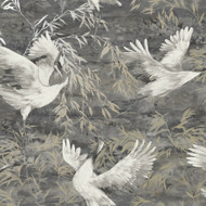 36104 - Patagonia Cranes Birds Charcoal Holden Wallpaper