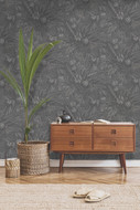 65822 - Alchemy Tropical Leafy Charcoal Holden Wallpaper