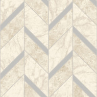 89341 - Tiling on a Roll Chevron Tile Cream Silver Holden Wallpaper