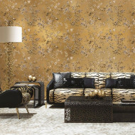 19042 - Roberto Cavalli 8 Beige Brown Gold Trees Birds Plants Wallpaper
