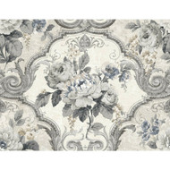 NH20000 - Brockhall Framed floral Beige Grey SJ Dixons Wallpaper