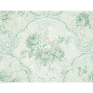 NH20114 - Brockhall Framed floral Pastel Green SJ Dixons Wallpaper