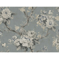 NH20400 - Brockhall Floral branch Slate SJ Dixons Wallpaper